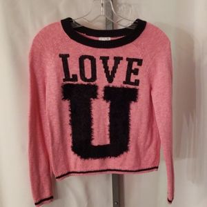 Justice pink sequin graphic sweater